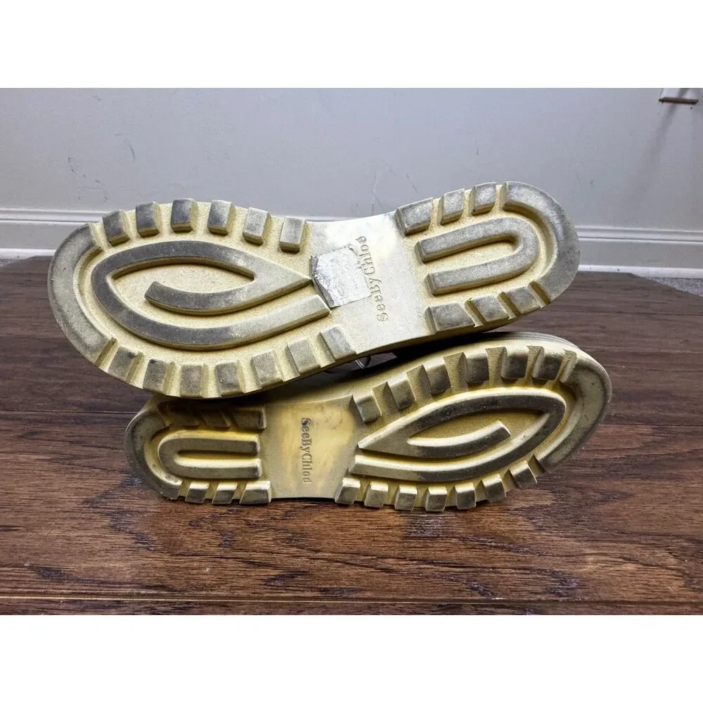 SEE BY CHLOE Robin Wedge Sandal, Lug Sole, Cork, Sz 36.5